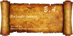 Balogh Amand névjegykártya