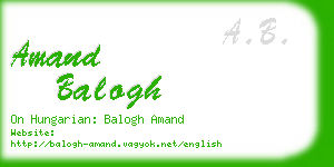amand balogh business card